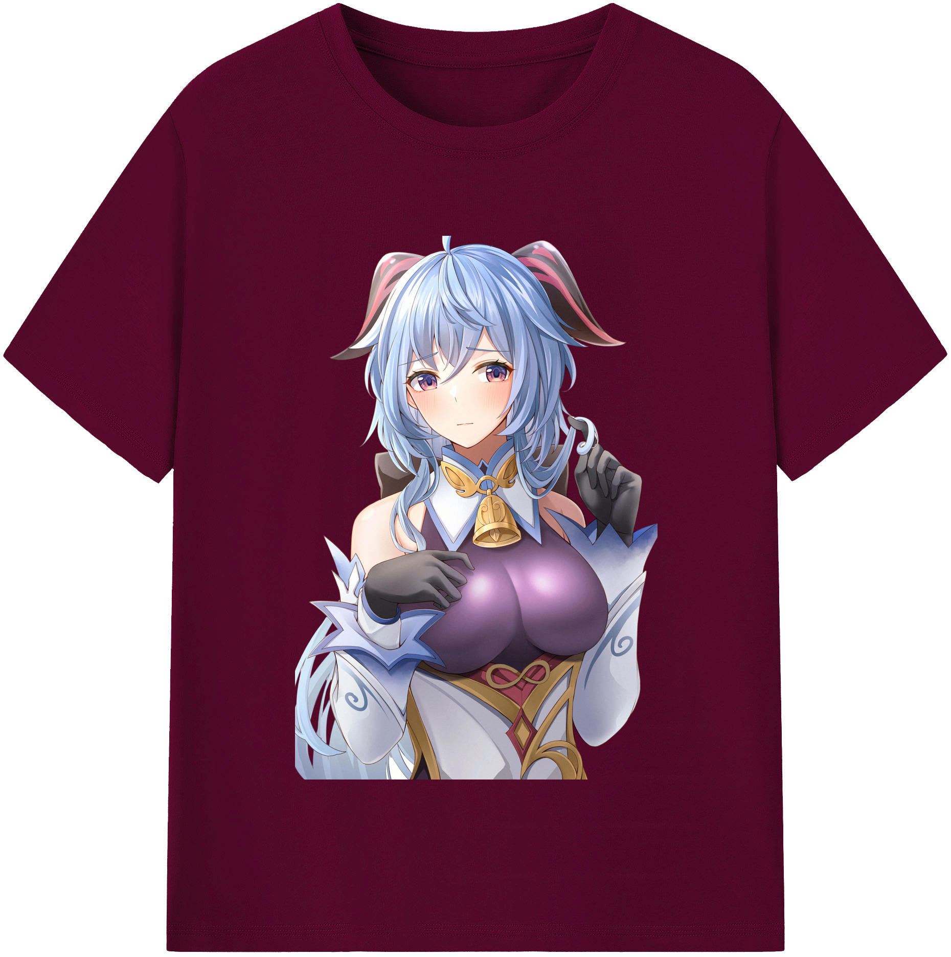 げんし神 甘雨 かんう genshin Ganyu レディースカジュアルプリントTシャツ（綿100％）